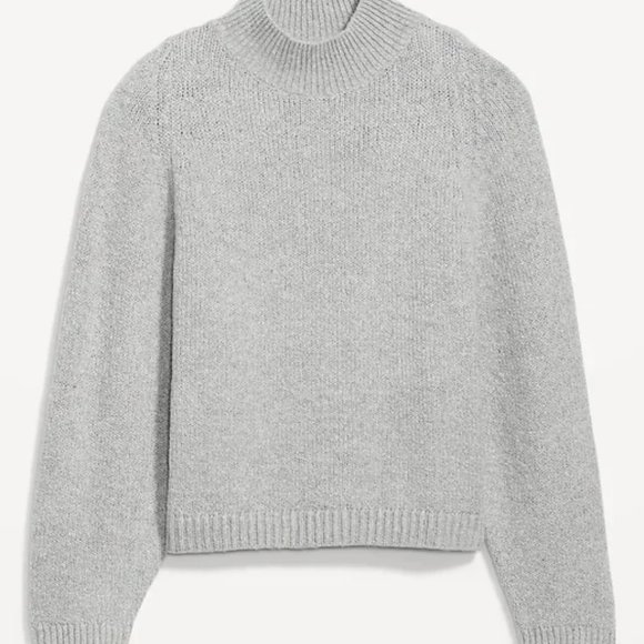 Melange Cozy Mock-Neck Sweater Grey - Picture 2 of 4
